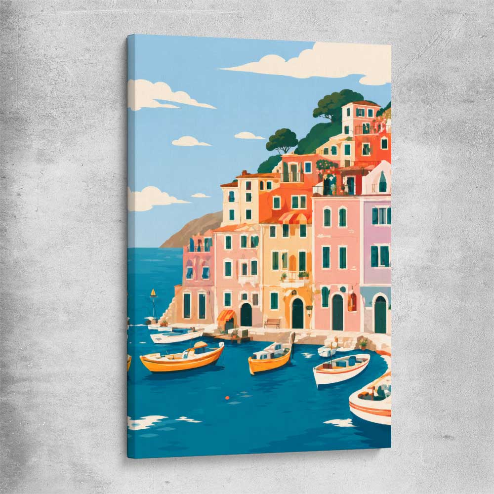 Harbour Days stretched canvas is a high quality print in our city skyline, travel prints and maps collection
