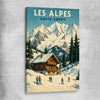 Les Alpes stretched canvas is a high quality print in our city skyline, travel prints and maps collection