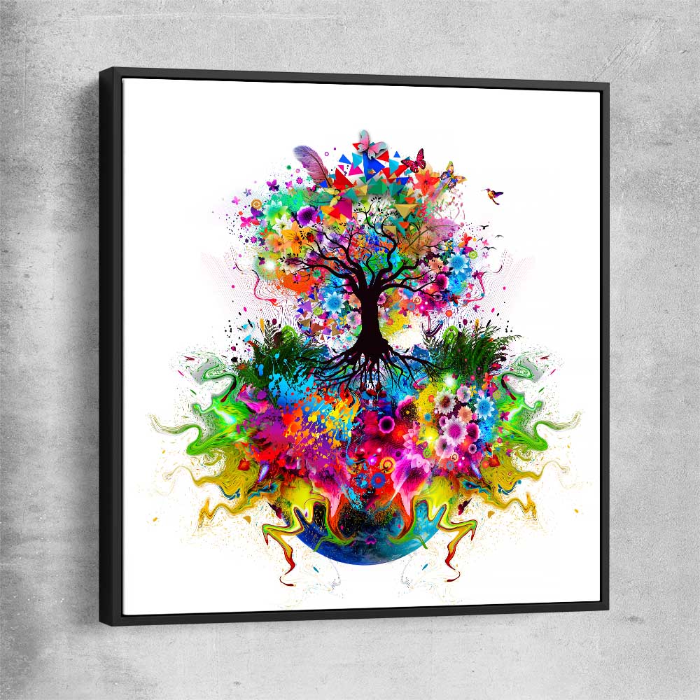 Tree of Life black framed canvas - part of our high quality canvas abstract wall art collection