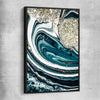 Aqua Swirls black framed canvas - part of our high quality canvas abstract wall art collection