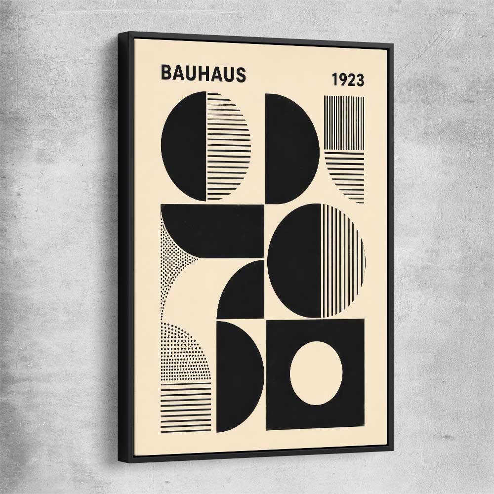 Bauhaus Forms black framed canvas - part of our high quality canvas abstract wall art collection