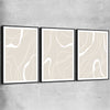 Beige Lines Set black framed canvas - part of our high quality canvas abstract wall art collection