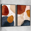 Beige Navy Pair black framed canvas - part of our high quality canvas abstract wall art collection
