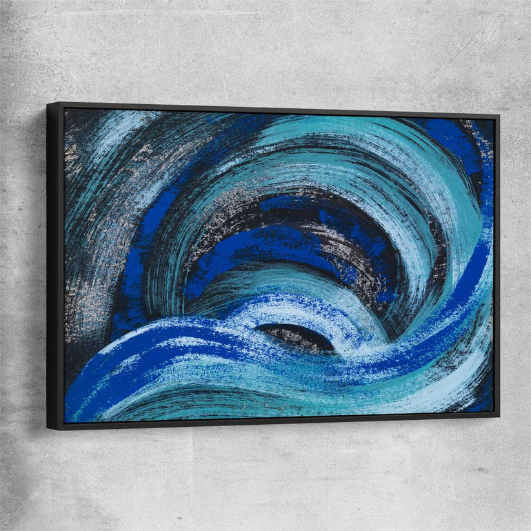 Blue Ether black framed canvas - part of our high quality canvas abstract wall art collection