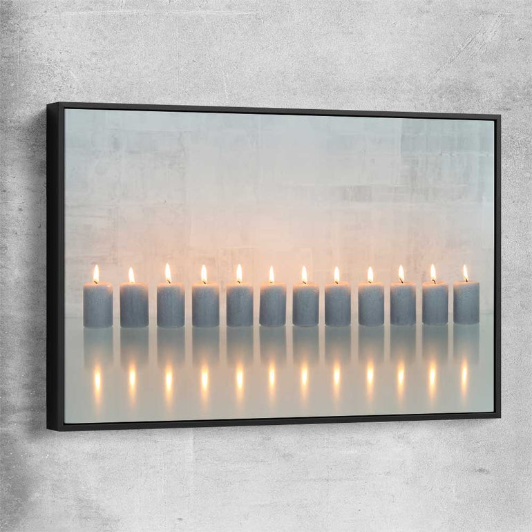 Candle Meditation black framed canvas - part of our high quality canvas abstract wall art collection