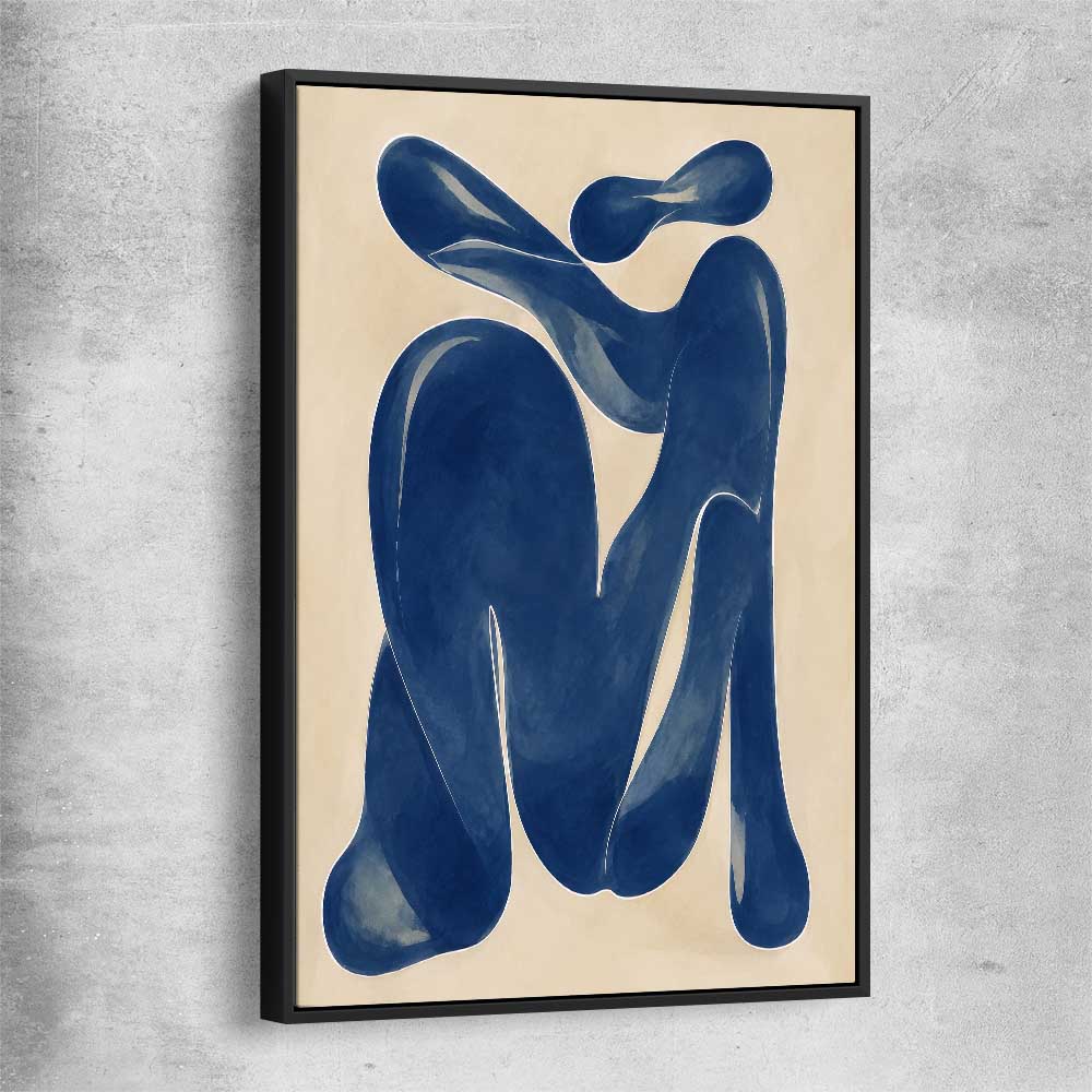 Cobalt Forms I black framed canvas - part of our high quality canvas abstract wall art collection