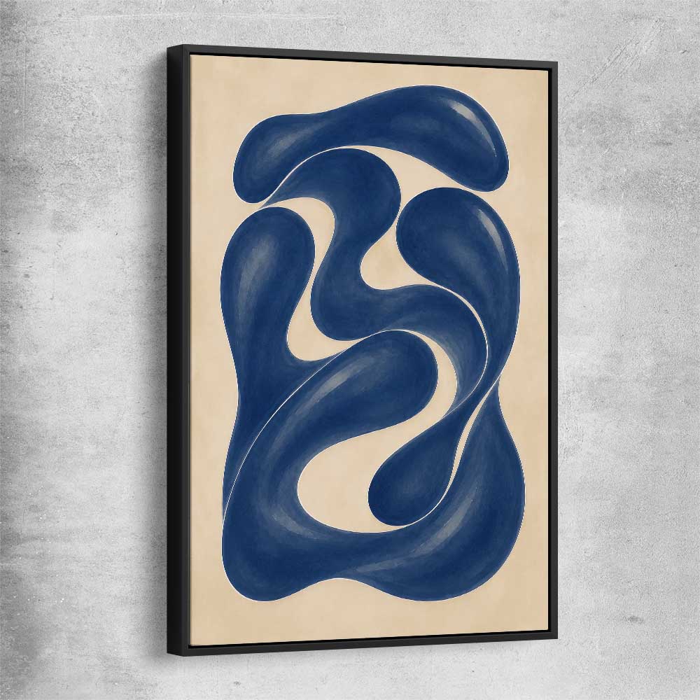 Cobalt Forms II black framed canvas - part of our high quality canvas abstract wall art collection