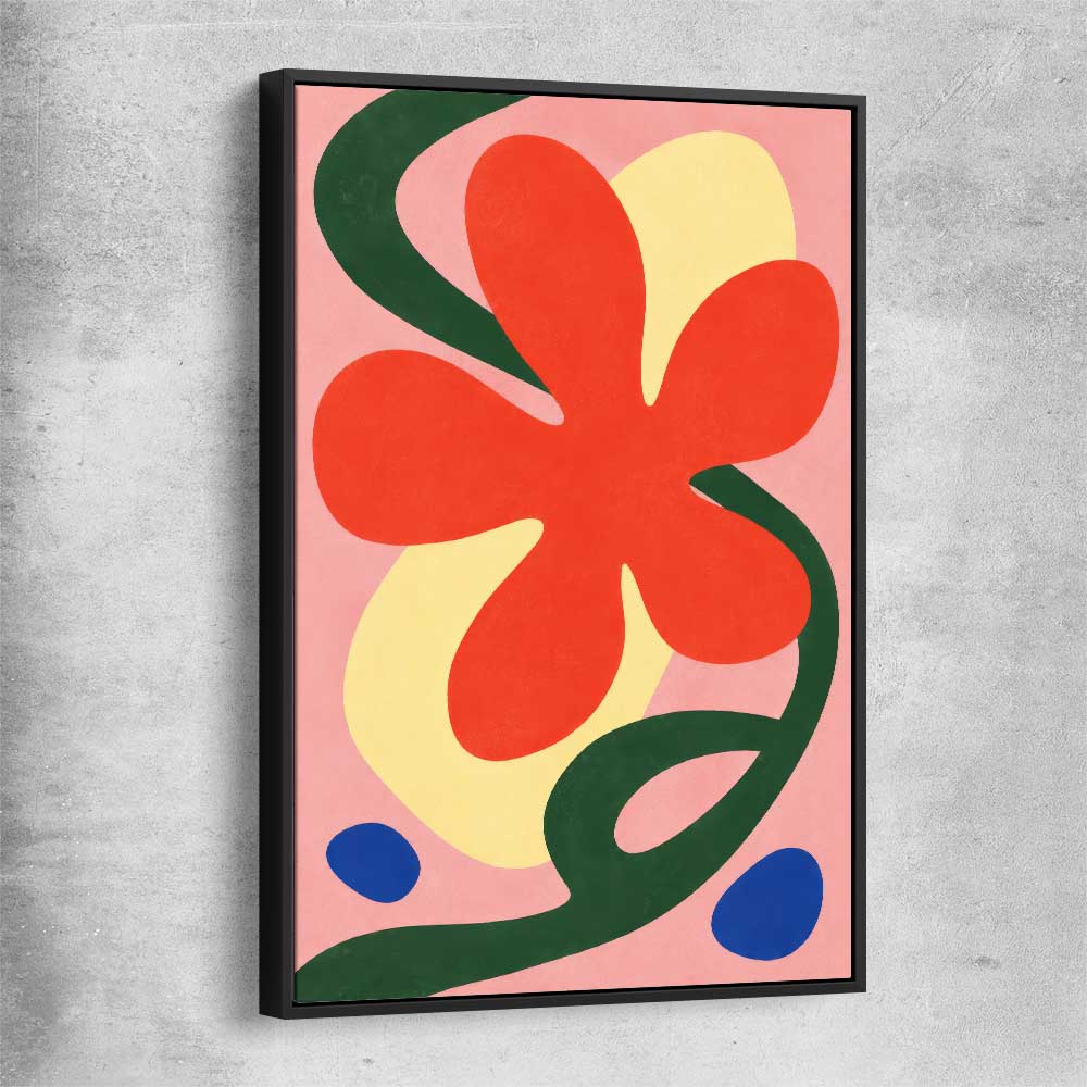 Coral Petal black framed canvas - part of our high quality canvas abstract wall art collection