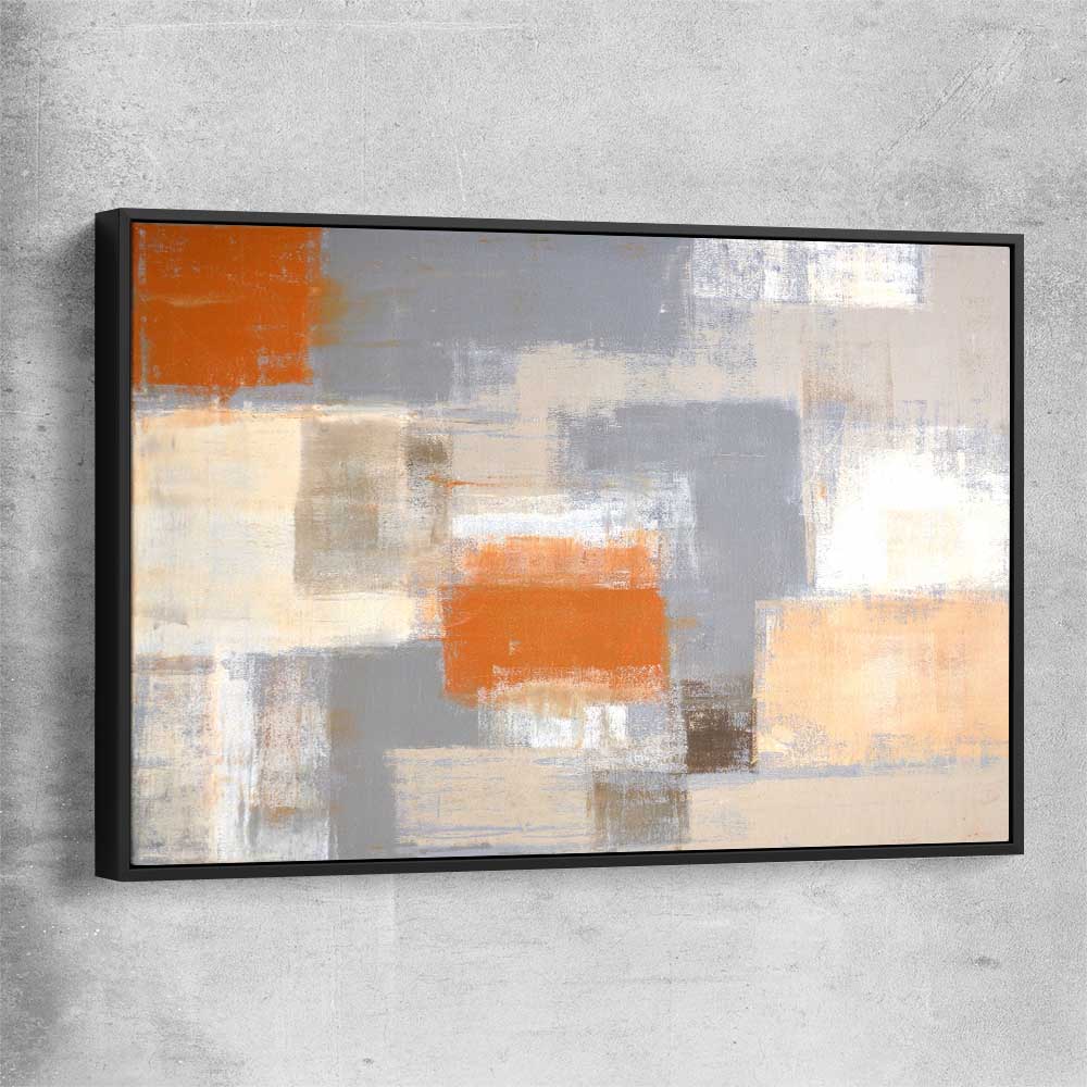 Cosy Beige black framed canvas - part of our high quality canvas abstract wall art collection