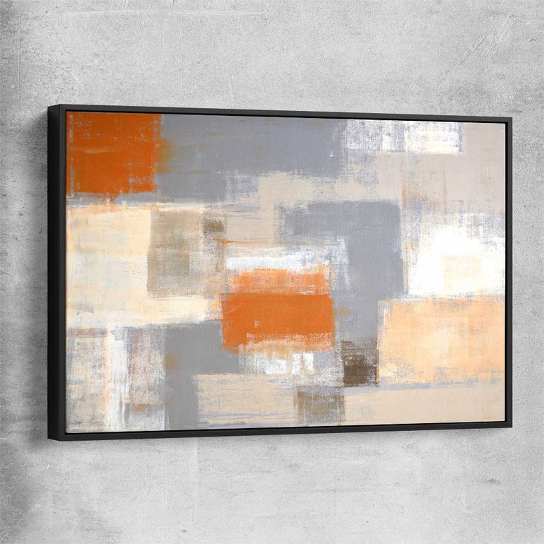 Cosy Beige black framed canvas - part of our high quality canvas abstract wall art collection