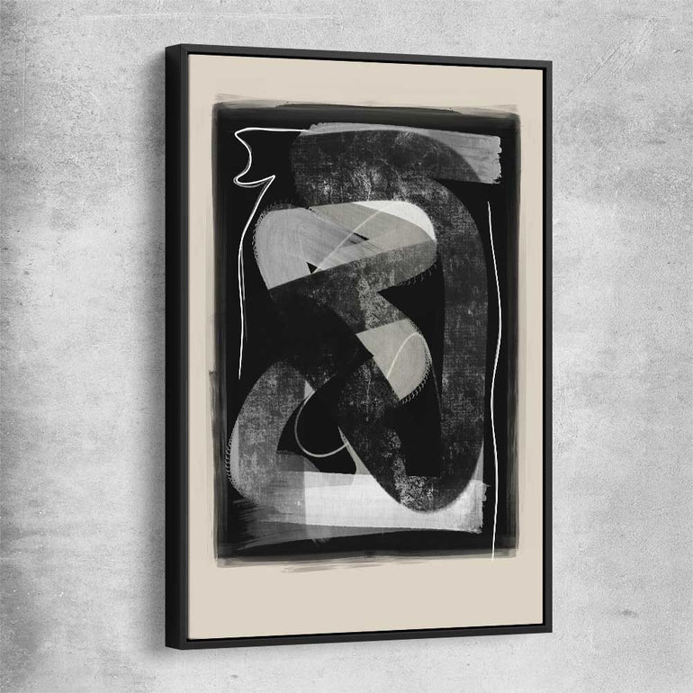 Dark Flow black framed canvas - part of our high quality canvas abstract wall art collection