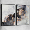 Darkened Gold Pair black framed canvas - part of our high quality canvas abstract wall art collection