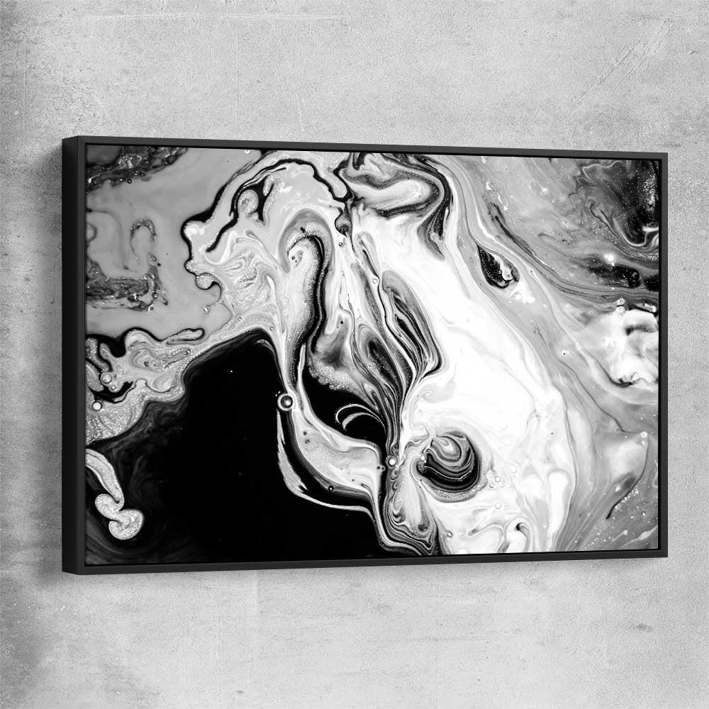 Darkened Swirls black framed canvas - part of our high quality canvas abstract wall art collection