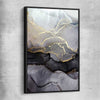Gold Strokes black framed canvas - part of our high quality canvas abstract wall art collection