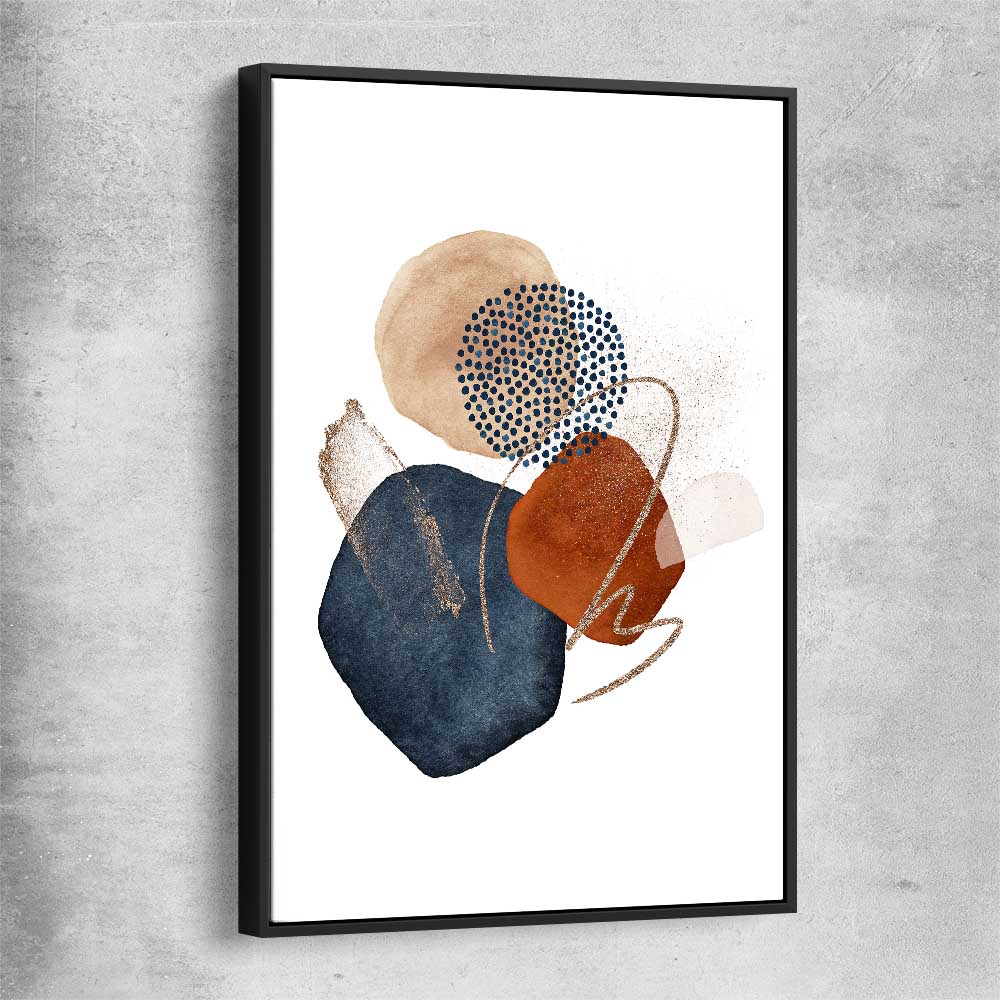 Golden Lines black framed canvas - part of our high quality canvas abstract wall art collection