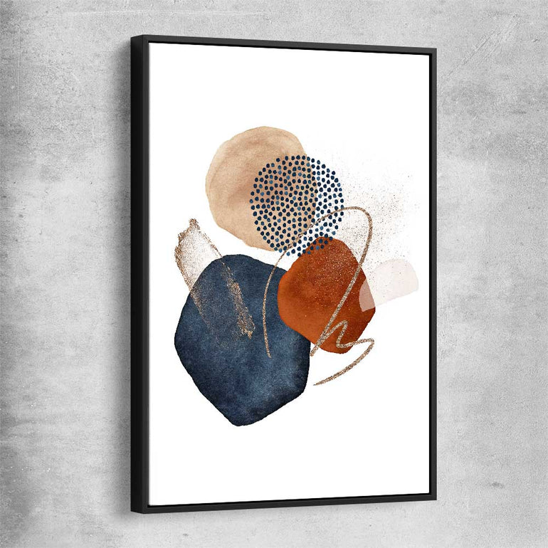 Golden Lines black framed canvas - part of our high quality canvas abstract wall art collection