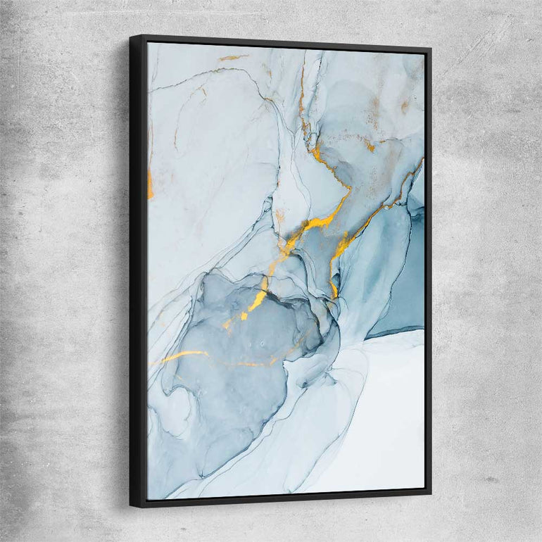Golden Veins One black framed canvas - part of our high quality canvas abstract wall art collection