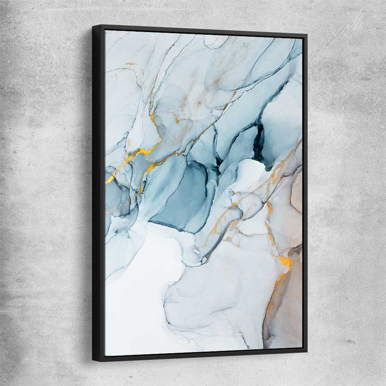 Golden Veins Two black framed canvas - part of our high quality canvas abstract wall art collection