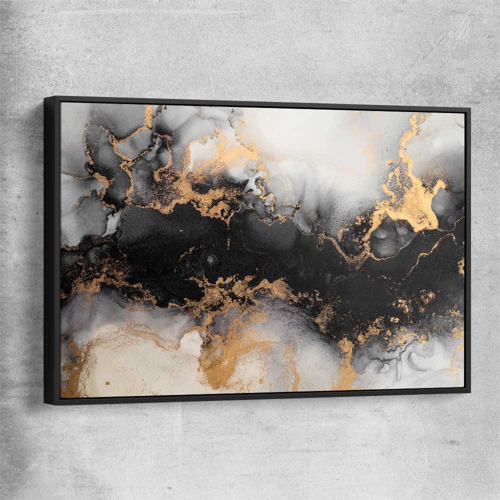 Grey Energy black framed canvas - part of our high quality canvas abstract wall art collection