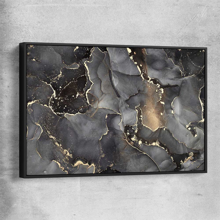 Grey Vapours black framed canvas - part of our high quality canvas abstract wall art collection