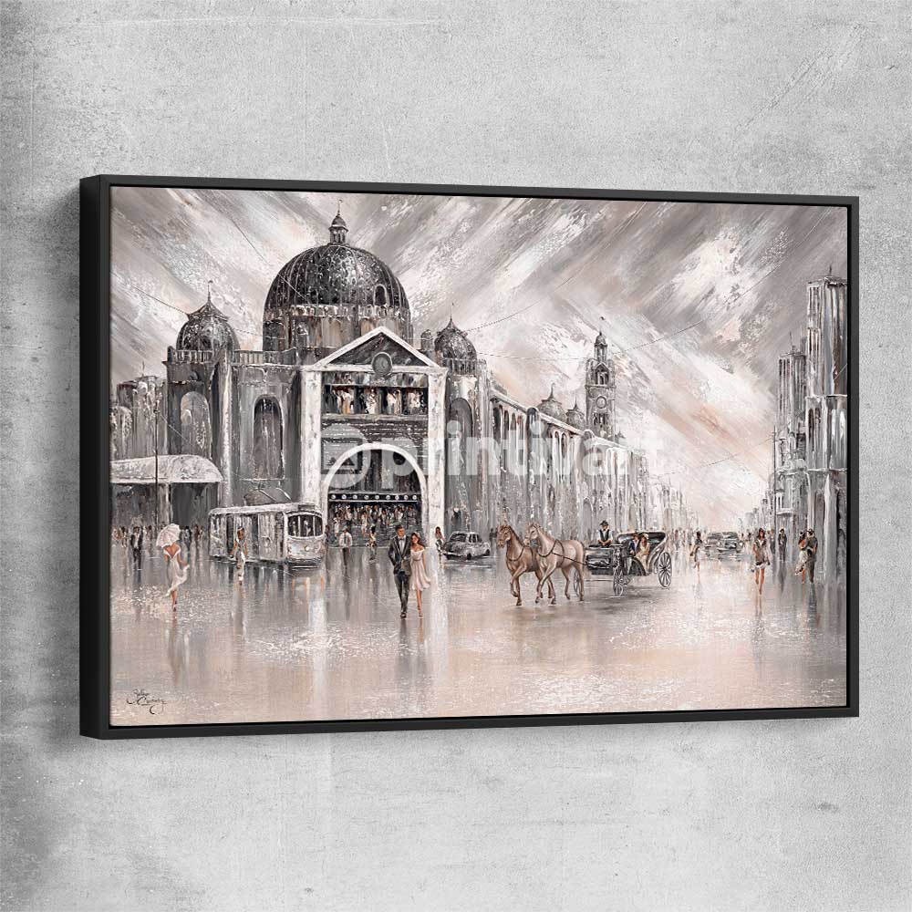 Iconic, Vintage Flinders black framed canvas - part of our high quality canvas abstract wall art collection