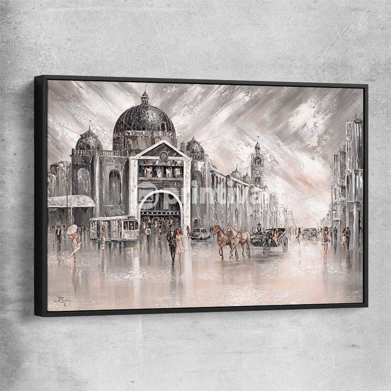 Iconic, Vintage Flinders black framed canvas - part of our high quality canvas abstract wall art collection