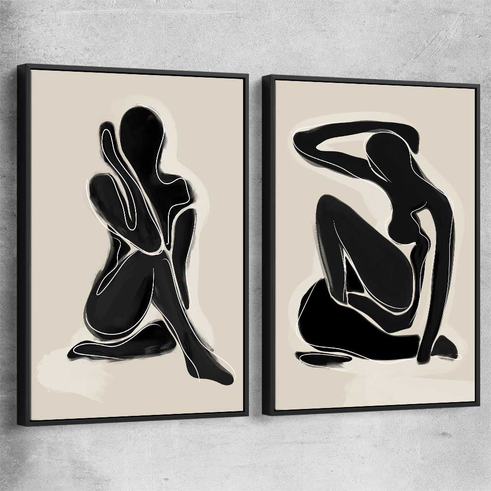 Matisse Shadow Pair black framed canvas - part of our high quality canvas abstract wall art collection