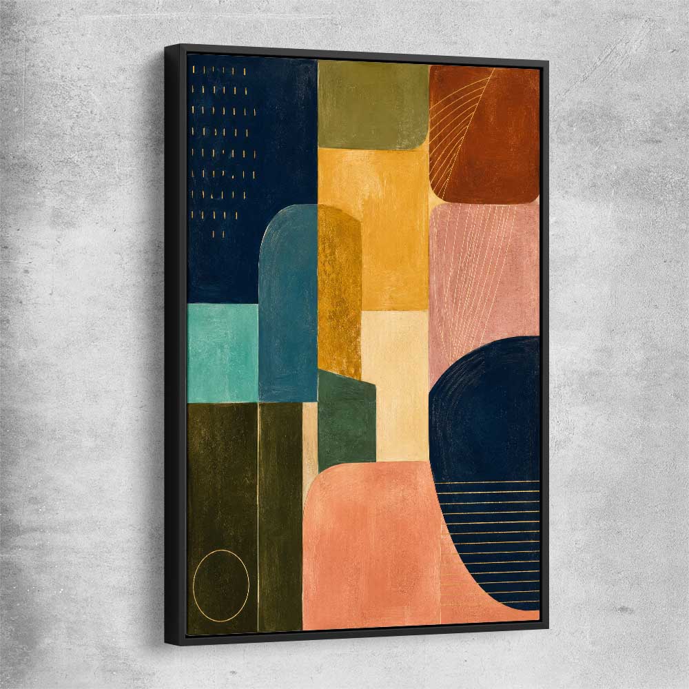 Modern Colours black framed canvas - part of our high quality canvas abstract wall art collection
