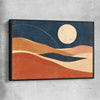 Moonlit Indigo Dunes black framed canvas - part of our high quality canvas abstract wall art collection