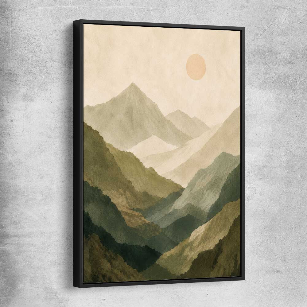 Mountain Haze black framed canvas - part of our high quality canvas abstract wall art collection