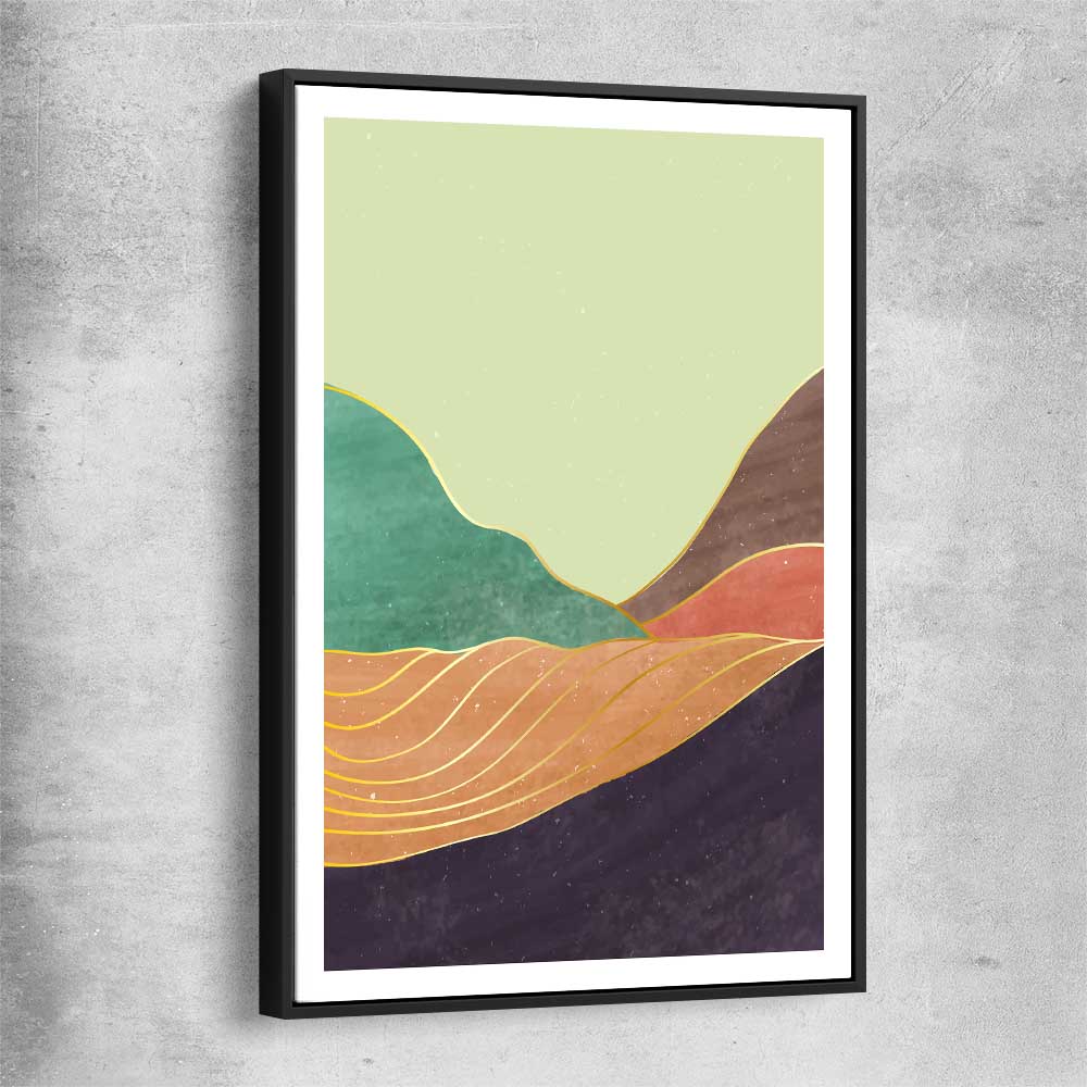 Nature Waves One black framed canvas - part of our high quality canvas abstract wall art collection
