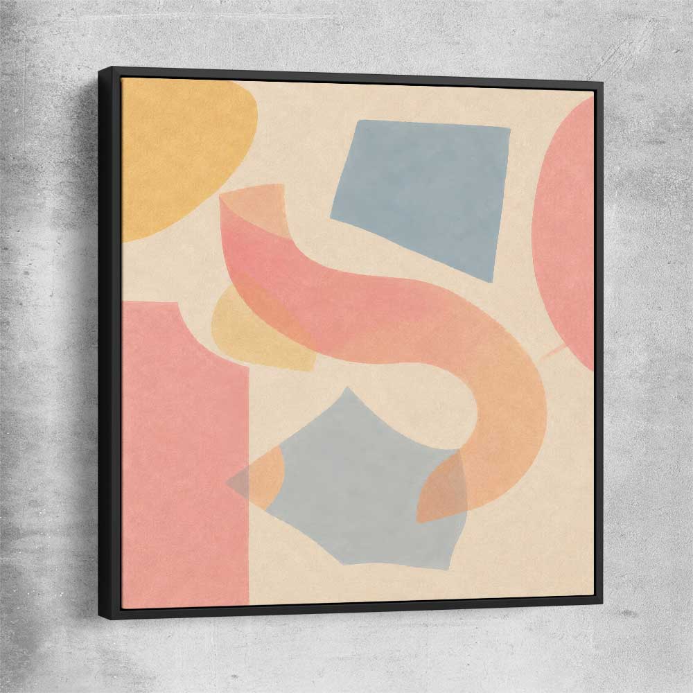 Paper and Pastel black framed canvas - part of our high quality canvas abstract wall art collection