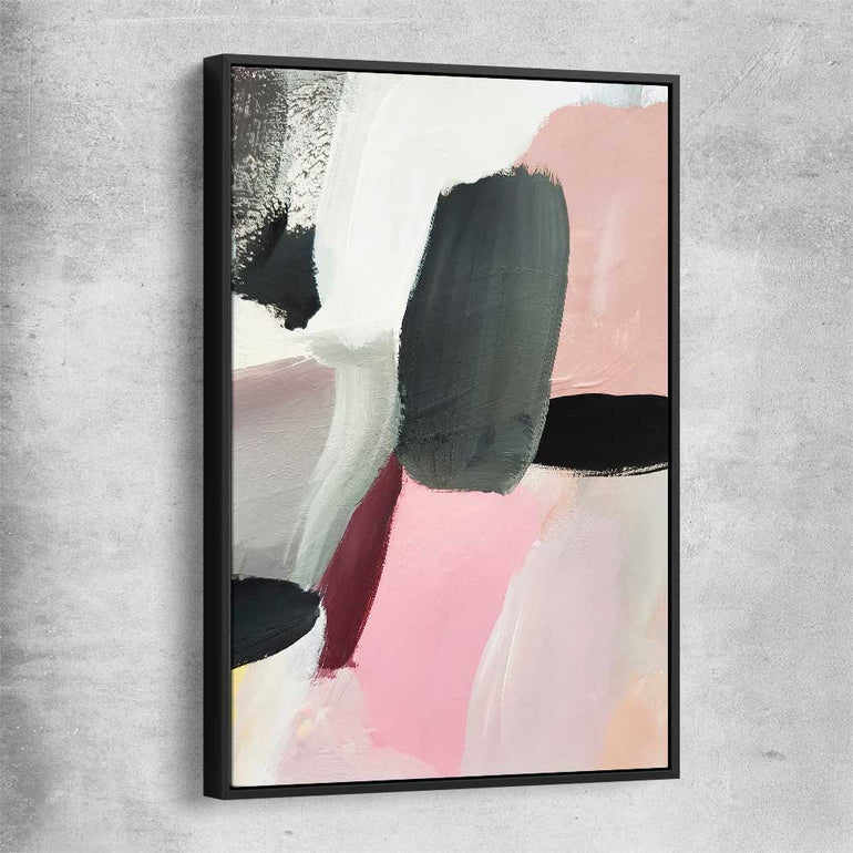 Pastel Strokes black framed canvas - part of our high quality canvas abstract wall art collection