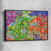 Pointillist Burst black framed canvas - part of our high quality canvas abstract wall art collection