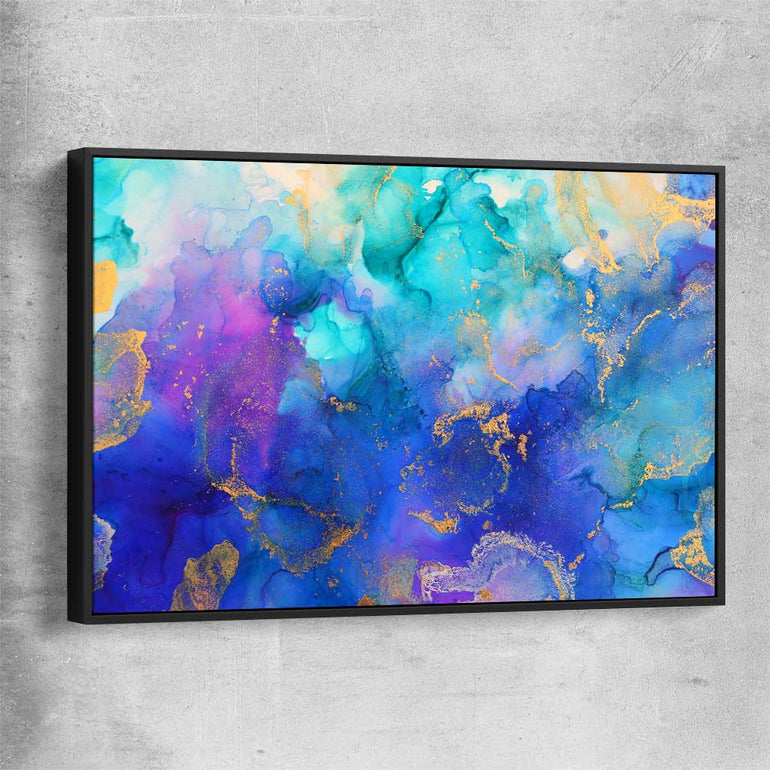 Purple Vibrancy black framed canvas - part of our high quality canvas abstract wall art collection