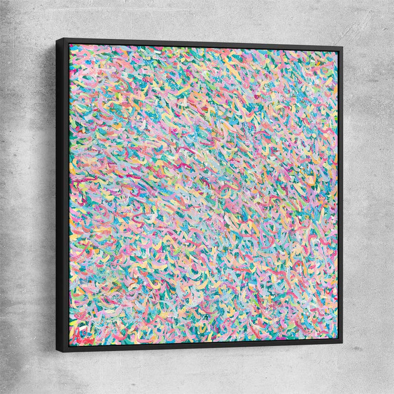 Shine of Fun black framed canvas - part of our high quality canvas abstract wall art collection