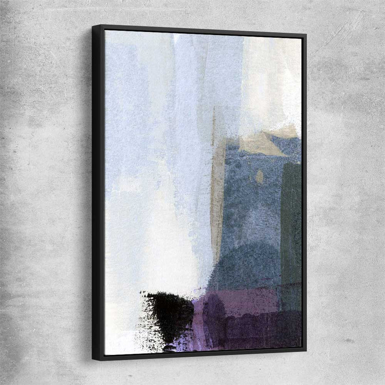 Soft Blue Three black framed canvas - part of our high quality canvas abstract wall art collection