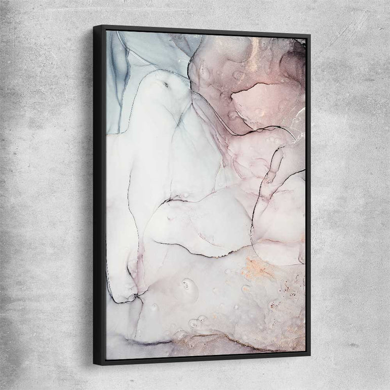 Subtle Pink One black framed canvas - part of our high quality canvas abstract wall art collection
