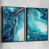 Turquoise Ocean Pair black framed canvas - part of our high quality canvas abstract wall art collection