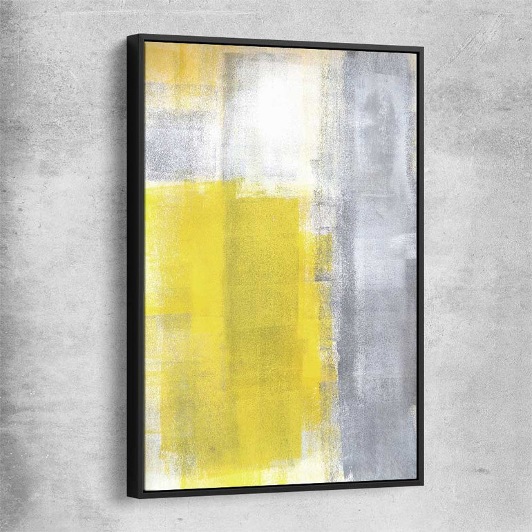 Yellow Pastel black framed canvas - part of our high quality canvas abstract wall art collection