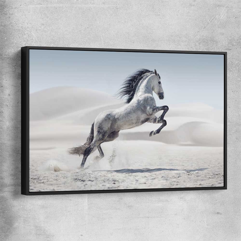 Animal wall art and canvas prints of Free Spirit Horse with black framed canvas