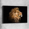 Animal wall art and canvas prints of Lion Mentality with black framed canvas