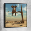 Animal wall art and canvas prints of Pondering Elephant with black framed canvas