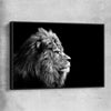 Animal wall art and canvas prints of Regal Lion Profile with black framed canvas