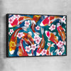 Animal wall art and canvas prints of Watercolour Carp with black framed canvas