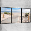 Beach and coastal wall art print of Beautiful Beach Path Set with black framed canvas