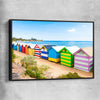 Beach and coastal wall art print of Brighton Beach Australia with black framed canvas