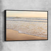 Beach and coastal wall art print of Calm Tides with black framed canvas