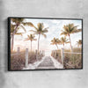 Beach and coastal wall art print of Florida Sunrise with black framed canvas