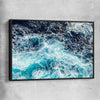 Beach and coastal wall art print of Sea Waves with black framed canvas